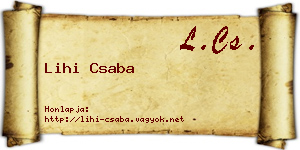 Lihi Csaba névjegykártya